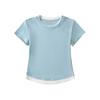 948-2025 Nuevo Estilo Puro Deseo Cuello Redondo Bloque de Color Top para Mujer Europeo y Americano Sexy Slim Manga Corta Camiseta Camiseta Básica