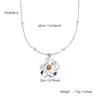 Collar Colgante de Flor Elegante Coreano de Nicho para Mujer Acero Inoxidable Chapado en Oro de 18 Quilates Encanto de Playa Set de Joyería de Lujo