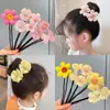 Palillo para Moño de Flor para Niños, Accesorio para Moño Perezoso para Niñas, Lindo Moño de Flor para el Cabello, Accesorio de Flor para el Cabello