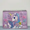 Cuaderno de bocetos portátil de dibujos animados para niñas, versión coreana, con diseños de unicornio, gato y ballena, incluye pegatinas, libro de dibujo y papel de dibujo