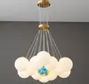 Lámpara de araña creativa de cobre para dormitorio, diseño de luna, para habitación de niños y niñas, moderna y sencilla, estilo nórdico, para sala de estar.