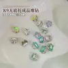 Decoraciones para Uñas con Pedrería de Azúcar Hielo K9 con Forma Rectangular de Ángulo Recto, Bolas de Pedrería Acabadas en Blanco y Azul Océano para Uñas