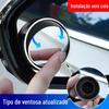 Espelho retrovisor de carro com ventosa tipo ventosa espelho redondo pequeno espelho de carro ajustável de 360 graus grande campo de visão espelho auxiliar de ponto cego grande angular