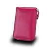 Portatarjetas de Cuero Genuino Antirrobo Personalizado al por Mayor del Fabricante en Stock, Portatarjetas de Acordeón Color Caramelo, Portatarjeta de Autobús, Billetera para Monedas de Mujer