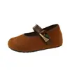 Sapatos Femininos de Camurça Retro com Velcro e Salto Escondido Moda Verão Novo Estilo Sapatos de Festa Sapatos Mary Jane Estampados de Leopardo Birkenstocks