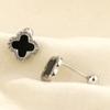 Pendientes de botón con patrón de tornillo Black Clover para mujer Pendientes nuevos de nicho de alta calidad incrustados con diamantes Pendientes elegantes y sencillos de Corea del Sur