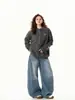 Suéter Cardigan Bordado Divertido de Dibujos Animados Estilo Retro Americano para Mujer, Nuevo Estilo Otoño, Chaqueta de Punto Holgada Casual Perezosa, Moderna