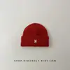 Gorro de Punto Bordado Little N para Hombre y Mujer, Sencillo, Moderno y Versátil Gorro Protector para los Oídos para Niños, Cálido y a Prueba de Frío para Otoño e Invierno