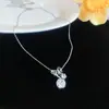 Colar de zircônia pérola estilo ins coreano ultra brilhante, corrente de clavícula moderna e elegante, gargantilha de design requintado nicho para mulheres