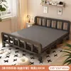 Cama plegable cama individual adulto simple 1.2 metros hogar cama pequeña 1.5 metros doble cama engrosada dormitorio tablero duro cama de arte en hierro