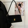 Bolsa de Ombro Coreana de Alto Padrão com Design de Nicho 2025 Nova Bolsa de Ombro para o Dia a Dia Bolsa Baguete de Camurça para Mulheres
