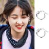 Brincos de Argola Lisos Estilo Zhang Zifeng 2024 Elegantes Novos Tendência Brincos Femininos High-End Acessível Luxo Argolas de Orelha