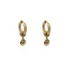 Pendientes Dorados Simples Coreanos de Cara Sonriente para Mujer Moda Popular Diseño de Nicho Estilo Frío Pendientes de Doble Uso