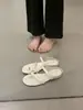 Chanclas de Cuña Estilo Coreano para Mujer 2026 Verano Nuevo Estilo Slip-On Sandalias de Exterior Corte Bajo Negro para Combinar con Faldas