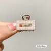 Elegante Presilha Pequena de Tubarão com Pérolas Acessório de Cabelo Meio Preso Feminino Presilha de Cabelo para Testa de Princesa Grampo de Cabelo Acessório de Cabeça