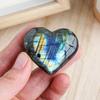 Colgante de Corazón de Labradorita de Cristal Natural Adorno en Forma de Corazón de Piedra Lunar Mineral en Bruto de Cristal Muestra Mineral Accesorios de Joyería
