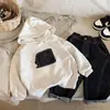 Sudadera con capucha elegante de otoño para niños, camiseta de manga larga estilo coreano, nuevo diseño para niños pequeños y bebés