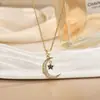 Colar para Mulheres Novo Estrela Azul Lua Nicho Zircônia Colar Estilo Japonês e Coreano Design Corrente da Clavícula Acessórios