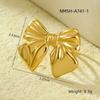 INS Aço Inoxidável Transfronteiriço All-match Gapped Bow Ring Light Luxury High-end Sense Titanium Steel 18K Gold Square Scarf Silk Towel Buckle