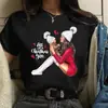 Camiseta Estampada de Moda para Mujer Mujer Nueva Camiseta Negra Femenina S
