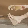 Sandalias de Cuña Jingang Shoes Mj90119 para Mujer Modelo Nuevo 2026 con Suela Gruesa, Punta Abierta, Cuerda de Cáñamo, Tacón Alto, Zapatos de Mujer con Suela Gruesa