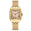 Comercio Exterior Nueva Moda Casual Simple Aleación Romana Banda de Acero Cuadrado Calendario Reloj de Cuarzo para Hombres y Mujeres Pareja