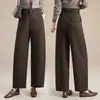 Pantalones de pierna ancha curvados de cintura alta hechos a medida para mujer, nuevo estilo de otoño, holgados, adelgazantes, fluidos, a la moda, pantalones casuales con un ambiente relajado