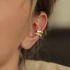 Clip de Hueso de Oreja Romboidal Estilo Europeo y Americano Personalizado para Mujer Lujo Ligero Diseño Nicho Sentido Zirconia Adorno para la Cabeza de Oreja 2025 Nuevo Estilo