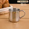 Taza de Acero Inoxidable 304 con Forma de Barril y Mango, Punto de Martillo, Taza de Café Creativa, Taza de Cerveza con Patrón de Martillo, Taza Mule, Taza para Bebidas Frías
