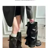 Zapatos Botas Otoño Pantalones Leggings Botas Altas Botas Largas Mujer Nuevos 2026 Suela Gruesa Botas de Motociclista Apiladas Adelgazantes Estilo Británico