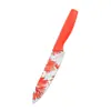 Set de Tres Piezas de Cuchillos de Acero Inoxidable con Mango de Color Patrón Impreso Cuchillo Pequeño de Cocina Cuchillo de Chef Cuchillo para Frutas Set Combinado