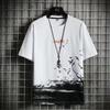 Playera Delgada Simple de Manga Corta para Hombre 2024 Nueva Holgada Cuello Redondo Verano Ins Trendy Estilo Hong Kong Estudiante Masculino Puesto Callejero Venta al por Mayor