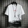 Camiseta de Manga Corta para Hombre, Verano 2026 Nuevo Estilo Japonés de Moda Casual Holgada Top de Media Manga, Moda de Verano al por Mayor