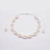 Tao Stone Hot Sale Natural Shell Bracelet Colar terno Mão Tecido Boêmio Praia Shell Jóias