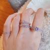 Anillo de circonita con diamantes de estilo francés para mujer, ajustable, con apertura para dedo, de alta gama, ligero, de lujo, combina con todo, nuevo producto de verano.