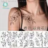 Pegatinas de Tatuaje Florales de Boceto Nuevo Transfronterizas Mariposa de Gama Alta Rosa Blanco y Negro Tatuaje Temporal Pequeño Fresco Impermeable