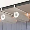 Portarrollos de Papel de Cocina, Estante para Rollos de Papel de Gabinete sin Taladro, Estante de Almacenamiento, Portatoallas de Cocina, Estante Colgante para Almacenamiento de Papel Film y Paños de Limpieza