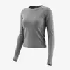 Cuello redondo manga raglán manga larga yoga para mujer transpirable agradable a la piel corte ajustado estiliza para Pilates fitness running deportes ropa de yoga mujer