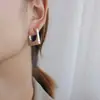 Pendientes trapezoidales simples de estilo frío ins europeo y americano para mujer, acero de titanio chapado en oro de 18k, joyería al por mayor transfronteriza