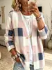 2026 Comércio Exterior Transfronteiriço Roupas Femininas Cor Sólida Estampa Digital Cardigã Confortável Casual Gola V Top Feminino Estilo Europeu e Americano