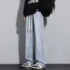 Marca de Moda Tendencia Estilo Hong Kong Jeans para Hombre Pantalones de Pierna Recta Sueltos Pierna Ancha Versátiles Tendencia Retro Casual Adelgazantes Pantalones Largos Ropa para Hombre