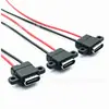 Soquete fêmea Tipo-C 2P com abas fixas, instalação com parafuso horizontal, para luzes de camping e carregamento de luzes solares