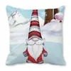 Feliz Navidad Viejo Barba Blanca Gnomo Piel de Durazno Encriptada Terciopelo Decoración del Hogar Cojín de Sofá Almohada ZT420