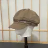 2026 Nuevo Estilo Boina de Pescador para Mujer de Color Sólido con Cinturón, Moda Retro Británica, Boina Adelgazante, Gorra de Periodista, Moderna