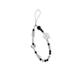Cadena para Teléfono Móvil de Acrílico Blanca y Negra con Diseño de Corazón, Llavero para Funda de Teléfono Móvil, Colgante DIY, Correa para Teléfono Móvil para Mujeres