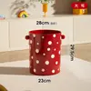 Cubo de basura de lunares Sala de estar Dormitorio Cocina Hogar Gama alta Gran capacidad con ruedas Móvil Alta apariencia Cilindro