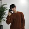 Suéter masculino MYQ, suéter de malha, outono e inverno, camisa de base fresca, pulôver, gola redonda, suéter japonês casual quente