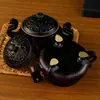 Quemador de Incienso Begonia de Latón, Quemador de Incienso de Tres Patas con Doble Asa, Quemador de Incienso para el Hogar, Artículo Decorativo para el Hogar