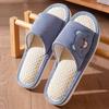 Pantuflas de Lino para Mujer Primavera y Otoño Interior Hogar Dibujos Animados Pareja Antideslizantes Suela Gruesa Silenciosas Pantuflas para Hombre para Usar Afuera