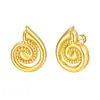 Pendientes Moda Europea y Americana Elegantes Nicho con Estilo Latón Chapado en Oro de 18K Retorcido Retro Concha de Caracol Pendientes Microincrustados